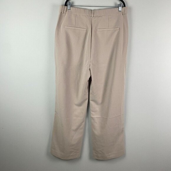 Abercrombie & Fitch Pleated Wide Leg Dress Pants Womens 34 / 18L Beige - Picture 5 of 10
